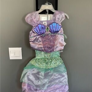 Disney Ariel 7/8 Girls Mermaid Princess Kids Costume - Purple and Green